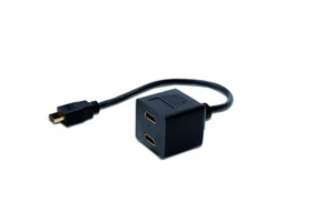 ASSMANN HDMI Y-Verteilerkabel Typ A -2xTyp A St/Bu 0,2m passiv Full HD gold sw S - Photo 1/1