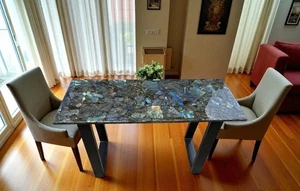 Tavolo Divano 48"x24" Labradorite Cristallo Blu Centrotavola | Pietra Preziosa Lusso - Foto 1 di 8
