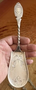 Einzigartiges antikes viktorianisches Sterlingsilber oder Münze Silber 9 Zoll Kuchen Gebäck Servierer 83 gr - Bild 1 von 7