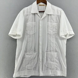 The Havanera Co. Guayabera Shirt Mens M White Short Sleeve Button Down Cuban - Picture 1 of 9