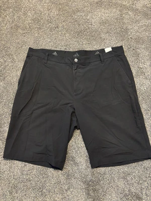 Adidas PrimeGreen Performance Mens Golf Shorts 38 Black Flat Front Chino Bottoms - Image 1 of 4