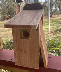 (2) Blue Bird Houses handmade From Cedar With Metal Hole Protector - Picture 1 of 4