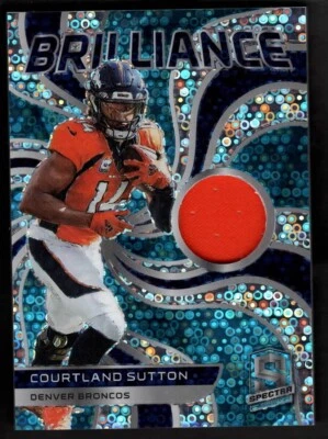 2022 Courtland Sutton Panini Spectra Football Blue Neon /60 Swatch BRL-CSU - Image 1 of 2