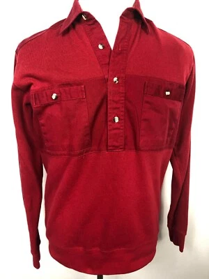 Camisa Norm Thompson roja con botones para hombre manga larga cuello M Foto 1 de 4