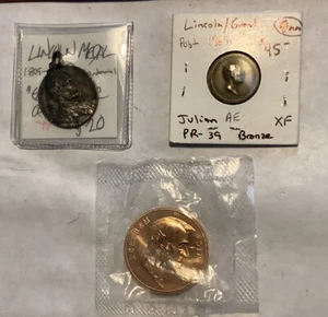 Abraham Lincoln /Grant Medal/ Lincoln Tokens/ Julian PR-39/ 1809-1909 - Picture 1 of 8