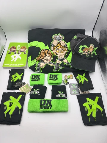 WWE WWF D Generation DX ARmy Armband T Shirt XL Hat Book Chains Lot Cover