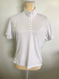 Camicia bianca a scatto davanti show taglia XL Perri's Equestrian Top Horse Show Petite - Foto 1 di 5