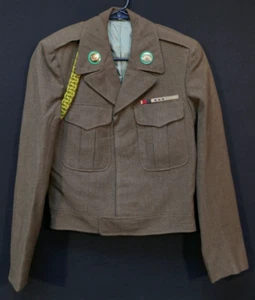 Korean War M1950 OD Field Jacket Wool Ike 1953 Military Police MP & Fourragère - Picture 1 of 10