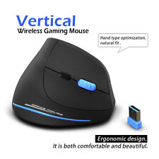 UK Vertical Wireless 2.4G Ergonomic Vertical Optical Mouse Computer 2400 DPI New
