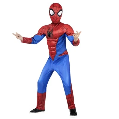 Nuevo Grande 10/12 Marvel Spider-Man Halloween Disfraz Niños Mono Máscara Jazwares Foto 1 de 3