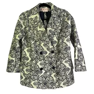 MARNI Coat Floral Quilted Double Breasted Couture Italian Made Blazer Jacket Med - Picture 1 of 16