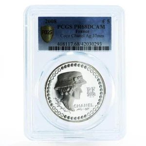 France 5 euro 125th Anniversary of Coco Chanel PR68 PCGS silver coin 2008 - Picture 1 of 2