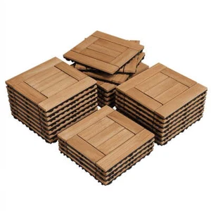 SmileMart 27pcs Indoor Outdoor Wood Flooring Tiles for Patio Garden 12 x 12 - Picture 1 of 20