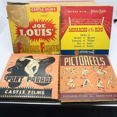 Castle Films 8 MM JOE LOUIS FAMOUS FIGHTS - #329& Monarchs of the Ring +2 others Foto 1 de 4