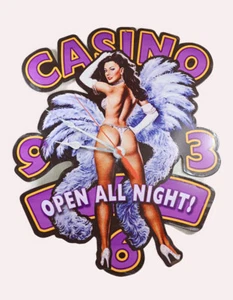Orologio da parete stile Casino Vegas "Aperto tutta la notte" ha bisogno di meccanismo al quarzo decorazione parete - Foto 1 di 10