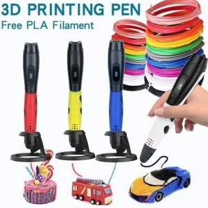 3D Printing Pen Set Doodle Printer Drawing 12 Colours PLA Filament Gift For Kids - Picture 1 of 50