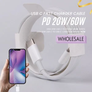 20W/60W PD Type USB C Fast Charge Cable For iPhone 16 15 14 Pro Max 13 12 11 Lot - Picture 1 of 13