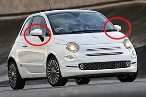 FIAT 500-500C, 2007-2019 BLANCO BRILLANTE TAPAS DE ESPEJOS RETROVISORES LATERALES, USADO - Imagen 1 de 12