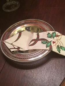 Wm Rogers RETICULATED Silverplate Bowl or Deep Tray 12" Round Antique Vintage - Picture 1 of 6