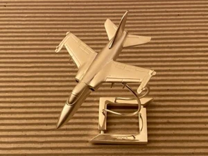 AERITALIA AMX COLLECTOR’S AIRPLANE MODEL 1:100 SCALE SILVER PLATED - Foto 1 di 8