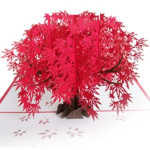 3D Pop up Card an Iconic Red Maple Tree Seasonal Greeting Cards All occasions UK - Picture 1 of 63