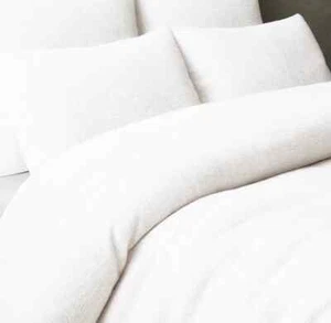 Restoration Hardware Cross Weave Cotton Duvet King -white - Picture 1 of 7
