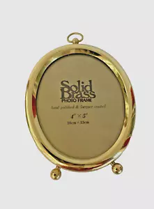Oval Solid Brass Photo Frame 4" x 5" Picture vintage style country house - Picture 1 of 12