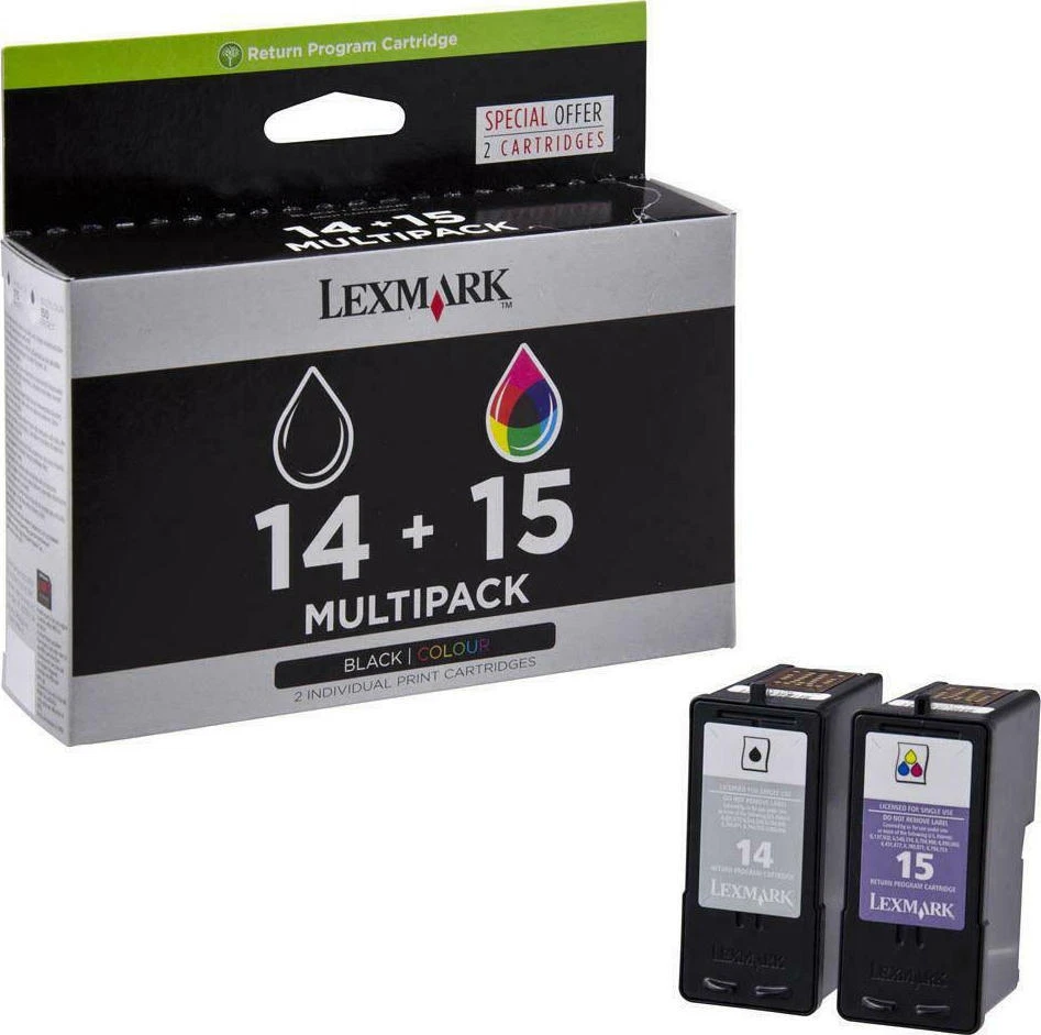 Genuine Original Sealed box Lexmark 14 black & 15 colour printer Ink Cartridges - Image 1 of 1