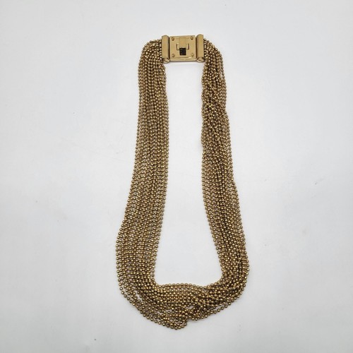 COLLANA PERLINE MULTIFILO MICHAEL KORS ORO BRILLANTEZZA + LUCCHETTO GIREVOLE MKJ2204