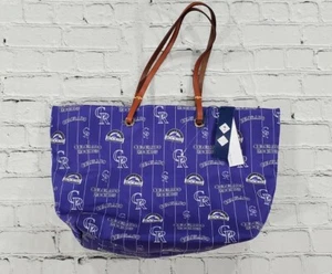 Dooney & Bourke Colorado Rockies Addison Purple Logo MLB Tote Bag - Picture 1 of 7