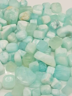 Blauer Calcit Trommelstein Geschliffen Handschmeichler Heilstein Naturstein - Bild 1 von 3