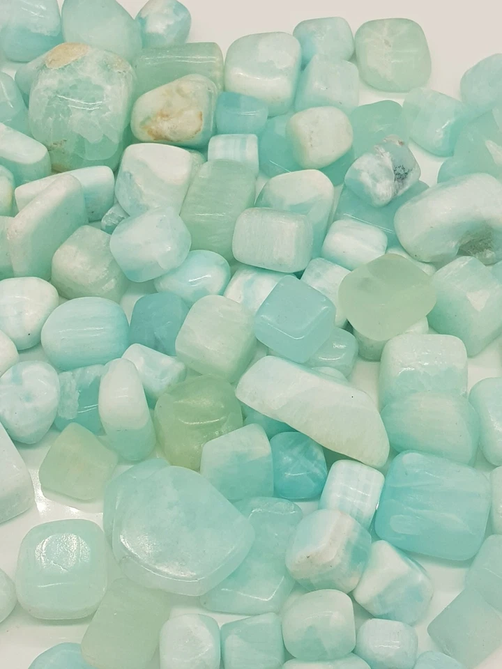 Blauer Calcit Trommelstein Geschliffen Handschmeichler Heilstein Naturstein - Bild 1 von 3