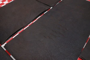 HORWEEN EBONY ROWDY SHRUNKEN BISON 4 oz. LEATHER, UNEVEN BACK TEXTURE, COLOR.. - Picture 1 of 12