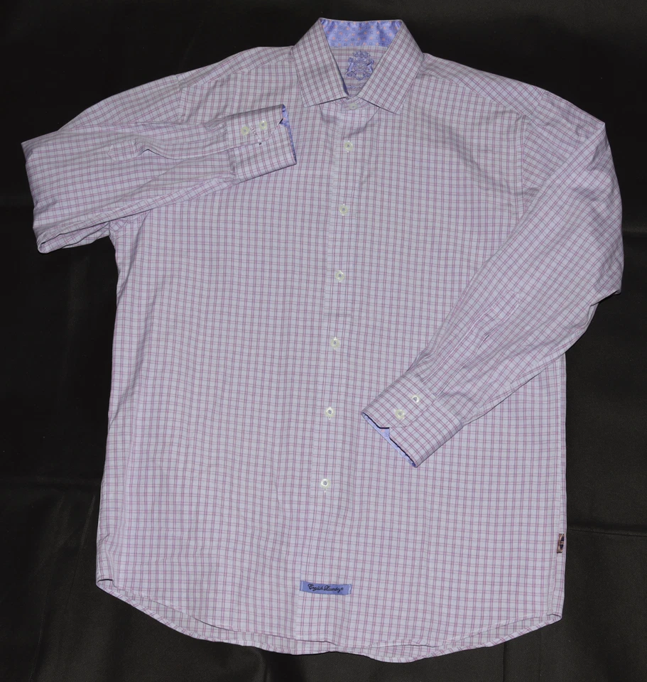 English Laundry Men's Long Sleeve Button Up Logo Flip Cuff Shirt Size 15 - 32/33 - image 1 of 4