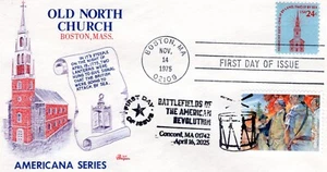 2025 AM. REV. BATTLEFIELDS SARATOGA PATRIOTS FDC ON 1975 ONC FDC BAZAAR CACHET - Picture 1 of 1