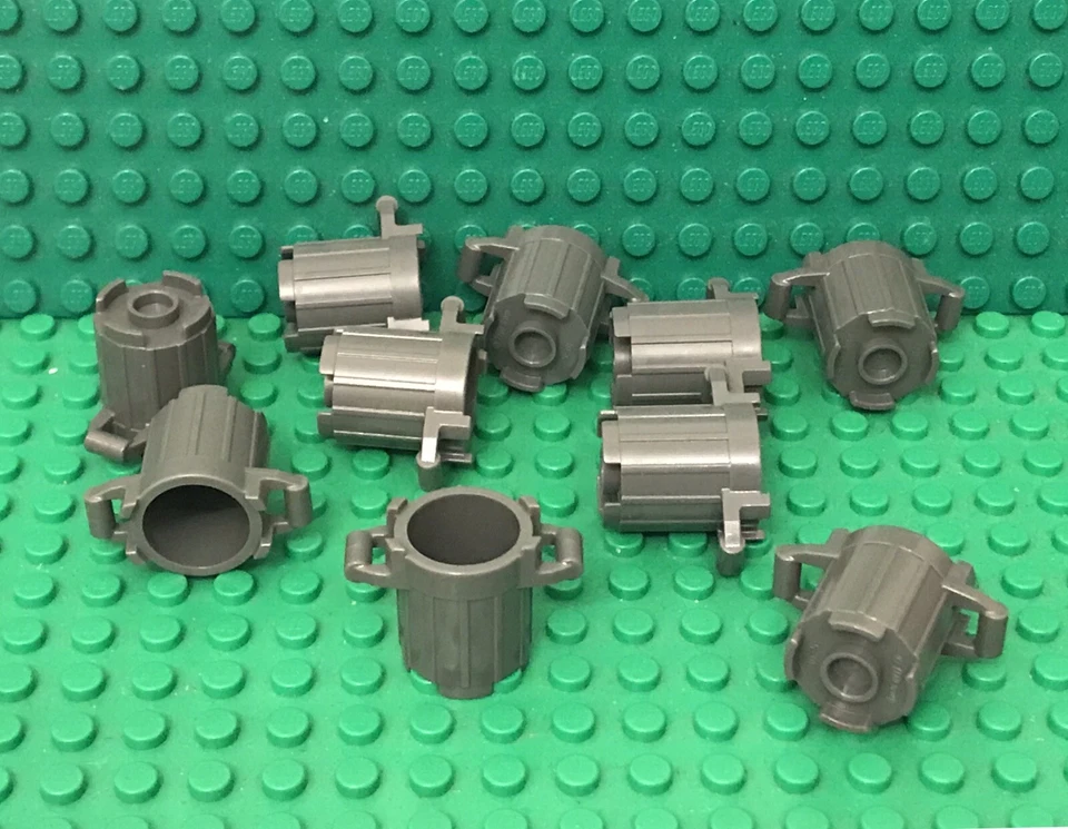 Lego 10 Dark Bluish Gray Dust Bin / City Street Trash Can Container Parts Lot - Image 1 of 1