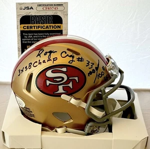 Roger Craig signed San Francisco 49ers Throwback mini helmet W/ Inscriptions JSA - Picture 1 of 2