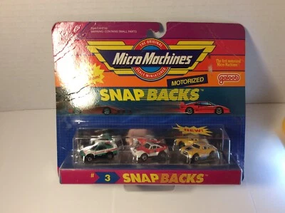 Micro Machines Snap Backs #64332 Set #3 F-40 Porsche 959 MB Gullwing - Image 1 of 4