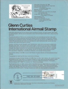 #C100 35c Curtiss Intl Airmail Stamp Poster- Unofficial Souvenir Page Folded PB - Picture 1 of 1