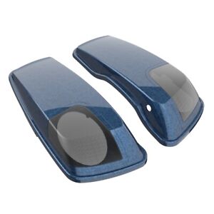 Cosmic Blue Pearl 5x7 Saddlebag Speaker Lids Audio Cover Fits 2014+ Harley