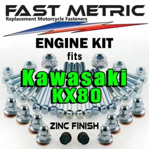 Kawasaki KX 80 Engine Rebuild Bolt Kit | FACTORY style ZINC Fasteners - Foto 1 di 12