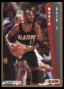 1992 Fleer #416 Mario Elie Portland Trail Blazers Basketball Card