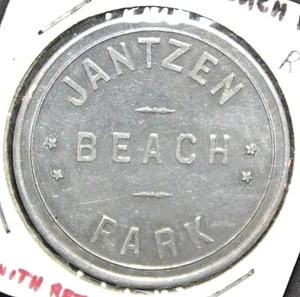  Jantzen Beach Oregon Jantzen Beach Park Maverick 50c Trade Aluminum 38mm Token - Picture 1 of 2