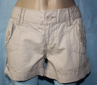 NEW Aeropostale Tan Cotton Cargo Shorts Size 0 See Measurements* - Image 1 of 4