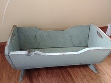 antique wooden doll cradle
