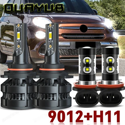 For Fiat 500L 2014-2020 4x 6000K Combo LED Headlights+Fog Lights Bulbs kit Z8 - Image 1 of 4
