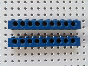 LEGO 2 x Technic Stein 2730 Lochbalken 1x10 9 Löcher dunkelblau 8757 - Bild 1 von 1