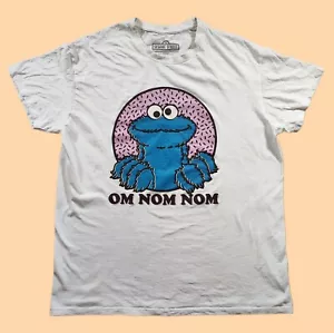 Sesame Street 123 Cookie Monster Tshirt Graphic Print Tee - XL White T-Shirt - Picture 1 of 5