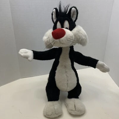 "De colección 1995 Warner Bros Sylvester El Gato Posable Peluche Peluche 17""" Foto 1 de 4