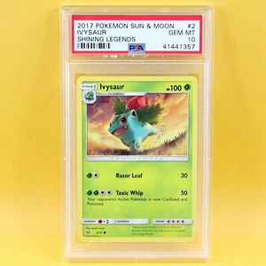 PSA 10 Ivysaur 2 2017 Sun & Moon Shining Fates Graded Pokemon Card Rare Low Pop - Picture 1 of 2